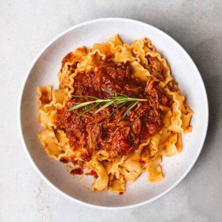 Mafaldine met een ragu van eend