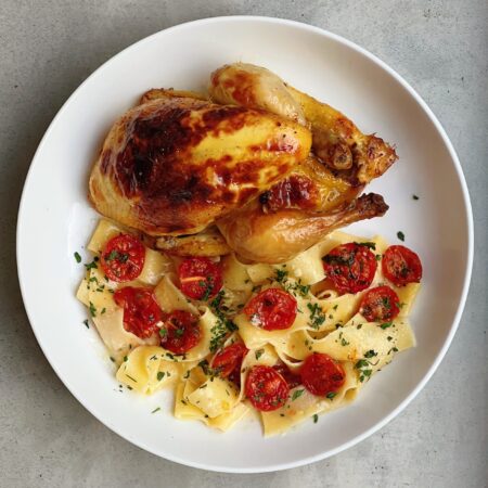 Gebraden haan met ricotta